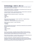 Criminology - Unit 3 - AC 1&period;3 2023 with complect solution