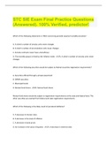 STC SIE Exam Final Practice Questions (Answered). 100% Verified, predictor!
