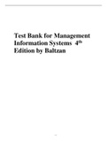 Test Bank for Management Information Systems  4th Edition by Baltzan 