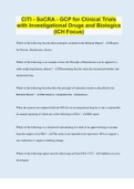 CITI - SoCRA - GCP for Clinical Trials with Investigational Drugs and Biologics (ICH Focus) | 55 Questions with 100% Correct Answers | Verified | Updated 2023