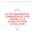 ATI PN FUNDAMENTALS COMPREHENSIVE EXAM VERSION A & B EXTRACTED FROM ACTUAL EXAM