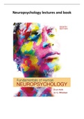 Extensive notes of the lectures and book (8th edition) Neuropsychology