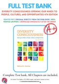 Solutions Manual for Diversity Consciousness Opening Our Minds to People, Cultures, and Opportunities 4th Edition by Richard D. Bucher Chapter 1-9