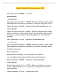 Mental Health Medication Exam 2023