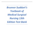 Test bank for Brunner Suddart&rsquo;s Textbook of Medical Surgical Nursing 13th Edition latest update