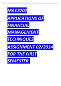 APPLICATION OF FINANCIAL MANAGEMENT TECHNIQUES ASSIGNMENT FIRST SEMISTAR 2014&period;pdf
