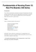 Fundamentals of Nursing Exam 15&colon; NLE Pre-Boards &lpar;100 items&rpar;