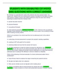 STUDENTS WITH DISABILITIES CST NYSTCE &lpar;060&rpar; QUESTIONS WITH CORRECT ANSWERS