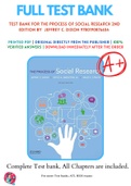 Test Bank For The Process of Social Research 2nd Edition By  Jeffrey C. Dixon 9780190876654 