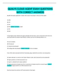 QUALYS CLOUD AGENT EXAM QUESTIONS WITH CORRECT ANSWERS