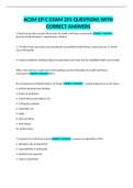 ACSM EP-C EXAM 201 QUESTIONS WITH CORRECT ANSWERS