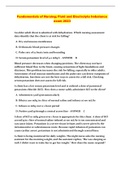 Fundamentals of Nursing&colon; Fluid and Electrolyte Imbalance exam 2023