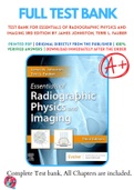 Test Bank For Essentials of Radiographic Physics and Imaging 3rd Edition By James Johnston; Terri L. Fauber 9780323566681 Chapter 1-17 Complete Guide .