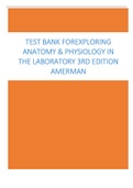 Test Bank for Exploring Anatomy & Physiology in the Laboratory 3rd Edition Amerman