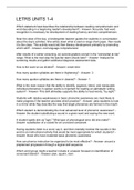 LETRS UNITS 1-4 Questions And Answers