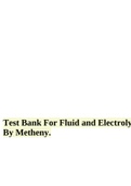 Test Bank For Fluid and Electrolyte Balance 4th Edition By Metheny.