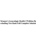 Women’s Gynecologic Health 3rd Edition By schuiling Test Bank Full Complete Solution. 