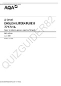 A-level ENGLISH LITERATURE B 7717/1A Paper 1A Literary genres: Aspects of tragedy[DOWNLOAD TO PASS]