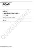 A-level ENGLISH LITERATURE A 7712/1 Paper 1 Love through the ages[DOWNLOAD TO PASS]