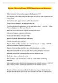 Cystic Fibrosis Exam 2023 Questions and Answers