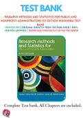 Research Methods and Statistics for Public and Nonprofit Administrators 1st Edition Nishishiba Test Bank