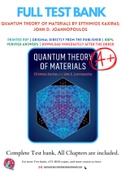 Solutions Manual for Quantum Theory of Materials by  Efthimios Kaxiras; John D. Joannopoulos Chapter 1-10 Complete Guide