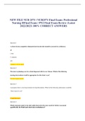 NEW FILE NUR 2571 / NUR2571 Final Exam: Professional Nursing II Final Exam / PN2 Final Exam Review (Latest 2022/2023) 100% CORRECT ANSWERS 