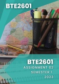 BTE2601 (Becoming A Teacher)  Assignment 2 Solutions for Semester 1 (2023) Detailed answers with examples are provided