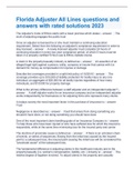 Florida Adjuster All Lines questions and answers with rated solutions 2023