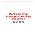 Stahl's Essential Psychopharmacology 5th Edition Test Bank 