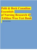 Polit & Beck Canadian Essentials of Nursing Research 4th Edition Woo Test Bank ISBN-13&colon;9781975109691