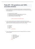 Peds ATI 116 questions and 100&percnt; accurate answers