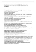 Medication Administration NCLEX Questions And Answers