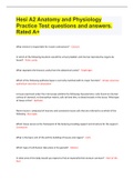 Hesi A2 Anatomy and Physiology Practice Test questions and answers&period; Rated A&plus;