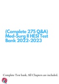 (Complete 275 Q&A) Med-Surg II HESI Test Bank 2022-2023