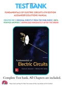 Fundamentals of Electric Circuits 6th Edition Alexander Solutions Manual