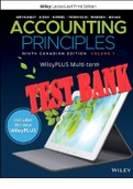 TEST BANK for Accounting Principles, Volume 1, 9th Canadian Edition by Jerry J. Weygandt, Donald E. Kieso and Paul D. Kimmel ISBN-13 978-1119786641. All Chapter 1-10 Solutions. 1269 Pages.