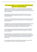 ATI Learning System 3&period;0 Community Health Standard Quiz with Verified Solutions