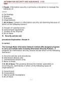 INFORMATION SECURITY AND ASSURANCE WGU C725 QUESTIONS AND ANSWERS GRADED A+