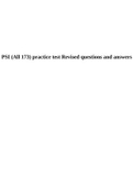 All 173 PSI practice test Revised questions and answers.