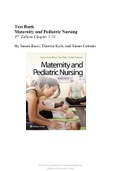 Test Bank Maternity and Pediatric Nursing 3rd Edition Chapter 1-51 By Susan Ricci, Theresa Kyle, and Susan Carman.