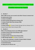 AWS Certified Cloud Practitioner Study Guide&period; Questions Verified With 100&percnt; Correct Answers