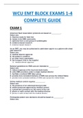 WCU EMT BLOCK ACTUAL EXAMS 1-4 ALL COMPLETE GUIDE SOLUTION,RATED AND GRADED A+ (2023 SERIES)