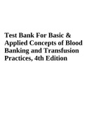 Test Bank For Basic and Applied Concepts of Blood Banking and Transfusion Practices, 4th Edition