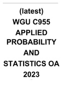 (latest) WGU C955 APPLIED PROBABILITY AND STATISTICS OA 2023