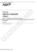 A-level ENGLISH LANGUAGE 7702/1 Paper 1 Language, the individual and society[DOWNLOAD TO PASS]