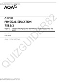 A-level PHYSICAL EDUCATION 7582/2 Paper 2 Factors affecting optimal performance in physical activity and sport[DOWNLOAD TO PASS]
