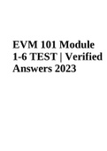 EVM 101 TEST 1-6 MODULE 1 ANSWERS | EVM 101 EXAM 3 | Verified Answers 2023 & EVM 101 Module 5 Assessment and Management Action Exam 2023 | Verified Answers