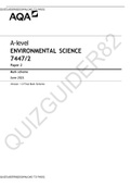 A-level ENVIRONMENTAL SCIENCE 7447/2 Paper 2[DOWNLOAD TO PASS]
