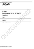 A-level ENVIRONMENTAL SCIENCE 7447/1 Paper 1[DOWNLOAD TO PASS]